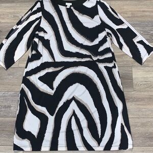 Black and White Patterned Mini Dress